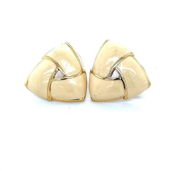 Triangular Enamel Earrings - Picture 1 of 4